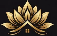Lotus Remodeling logo — gold lotus over a house roofline